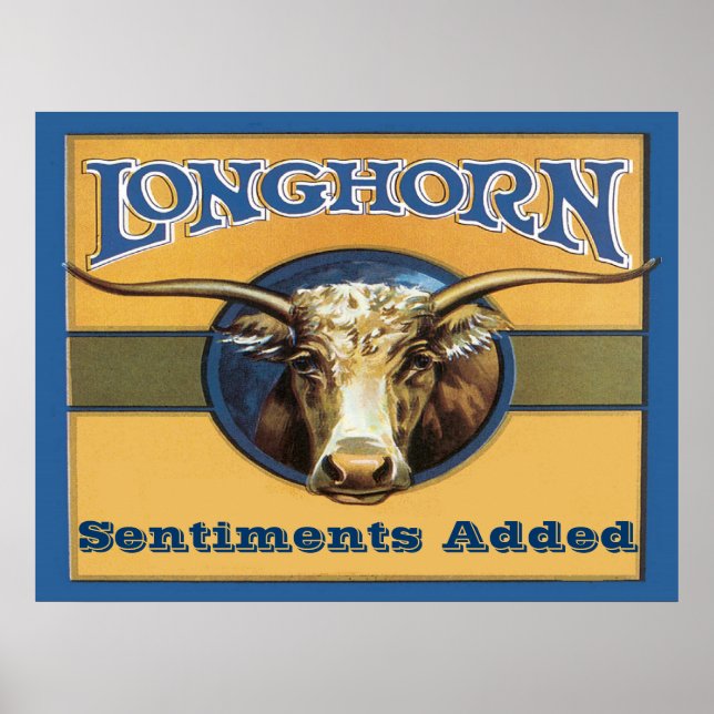 Póster Poster de Longhorn, editar texto, (Frente)