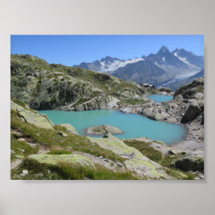 Póster Poster de los Alpes franceses Lac Blanc