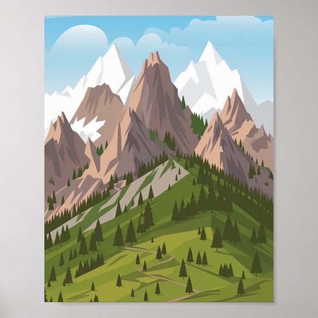 Póster Poster de los Alpes Suizos (Frente)