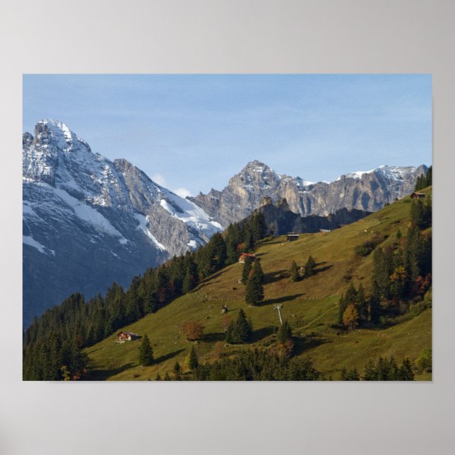 Póster Poster de los Alpes suizos (Frente)