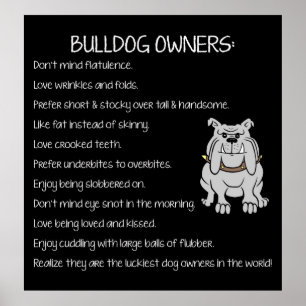 Póster Poster de los amantes del Bulldog inglés