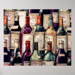 Póster Poster de los amantes del vino