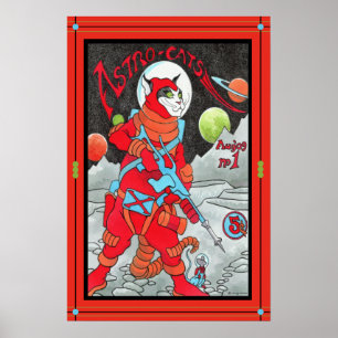 Póster Poster de los "Astro-Gatos"