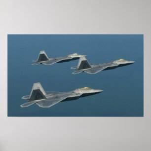 Póster Poster de los aviones del rapaz de F-22A