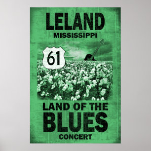 Póster Poster de los azules de Leland Mississippi
