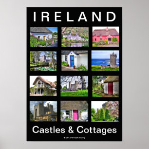 Póster Poster de los castillos y de las cabañas de