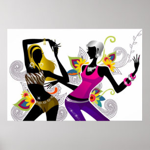 Póster Poster de los chicas de la silueta del baile
