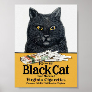 Póster Poster de los cigarrillos del gato negro