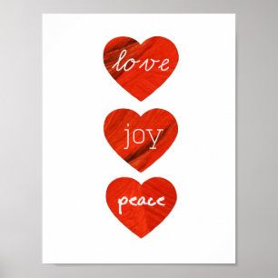 Póster Poster de los corazones de la paz de la alegría