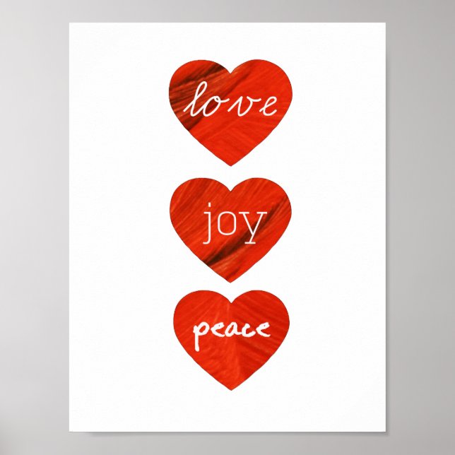 Póster Poster de los corazones de la paz de la alegría de (Frente)