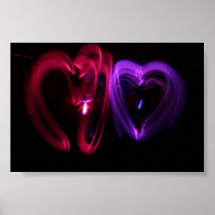 Póster Poster de los corazones del laser