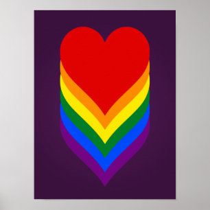 Póster Poster de los corazones del orgullo de LGBT