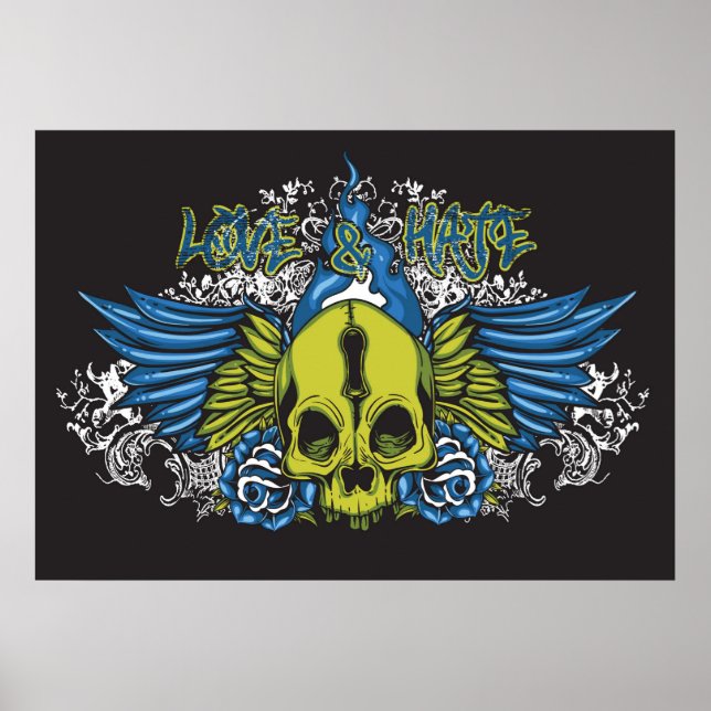 Póster Poster de los cráneos del amor y el odio (Frente)