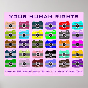 PÓSTER POSTER DE LOS DERECHOS HUMANOS: "TIRO RÁPIDO DE S