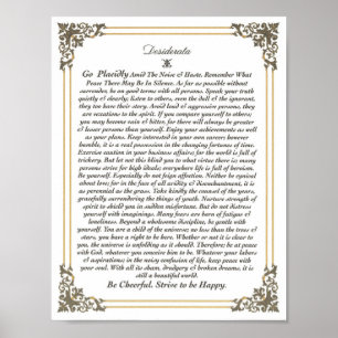 Póster Poster de los DESIDERÁTUMS
