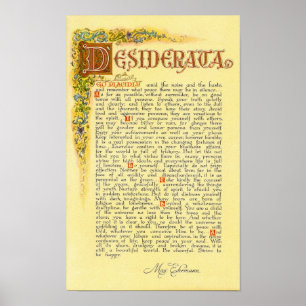 Póster Poster de los DESIDERÁTUMS por Ehrmann=Florentine