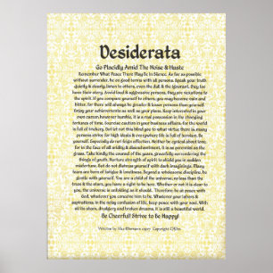 Póster Poster de los DESIDERÁTUMS por Ehrmann máximo
