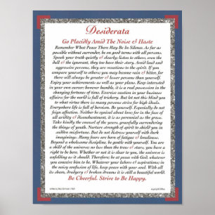 Póster Poster de los DESIDERÁTUMS por el