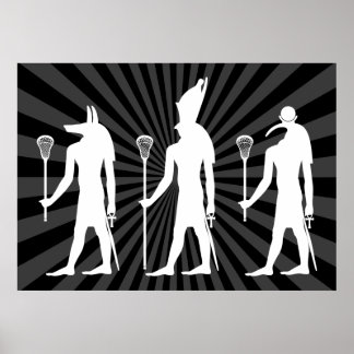 Póster Poster de los dioses de Lacrosse - blanco sobre os