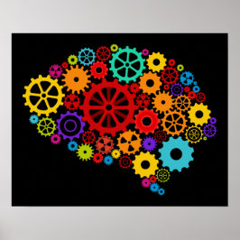 Póster Poster de los engranajes del cerebro