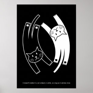 Póster Poster de los gatos de Yin y de Yang (inglés)