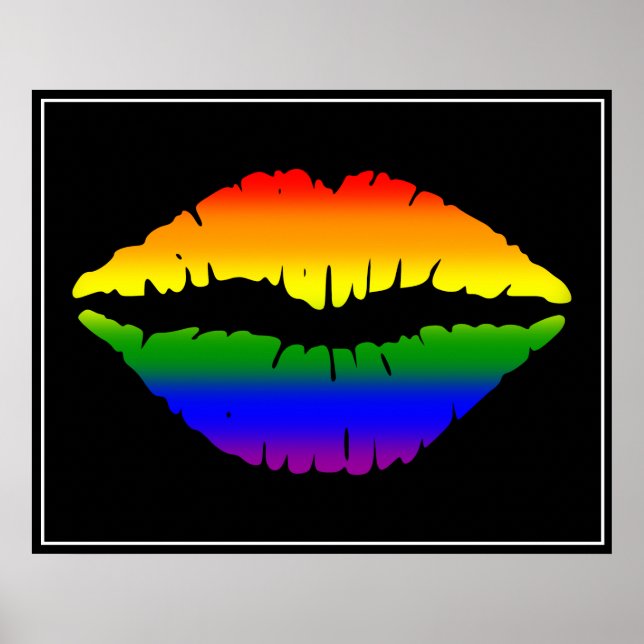 Póster Poster de los labios del arcoiris (Frente)