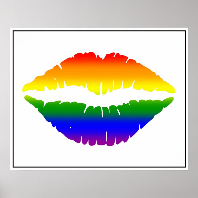 Póster Poster de los labios del arcoiris (Frente)
