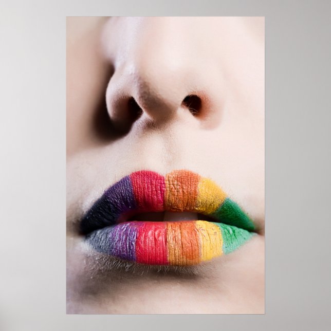 Póster Poster de los labios del arcoiris (Frente)