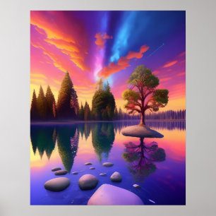 Póster Poster de los lagos coloridos (Matte)