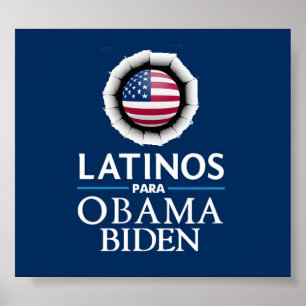 Póster Poster de los LATINOS de Obama Biden
