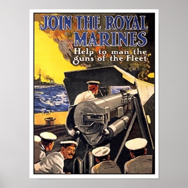 Póster Poster de los Marines Reales Vintage (Frente)