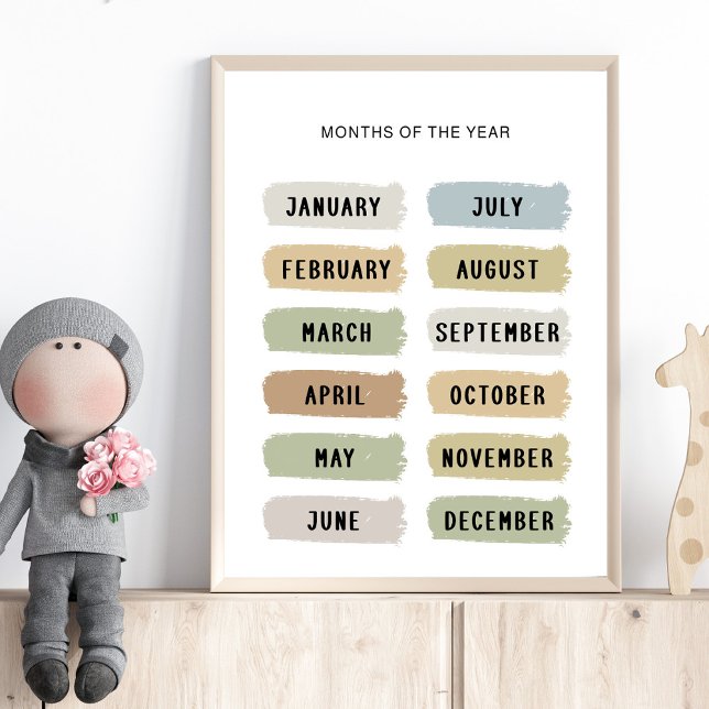 Póster Poster de los meses del año - tonos de la tierra (Subido por el creador)