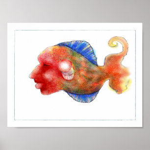 Póster Poster de los pescados de la fantasía: