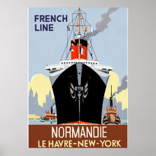 Póster Poster de los SS Normandie