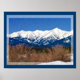 Póster Poster de los sueños de montaña Snowmobile