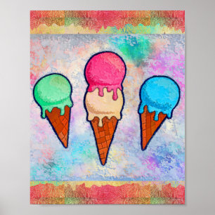 Póster Poster de los tonos de helado