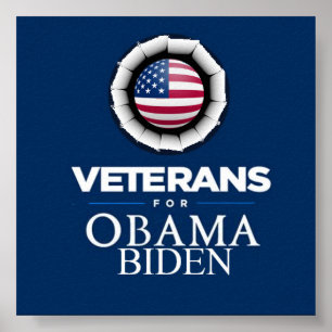 Póster Poster de los VETERANOS de Obama Biden