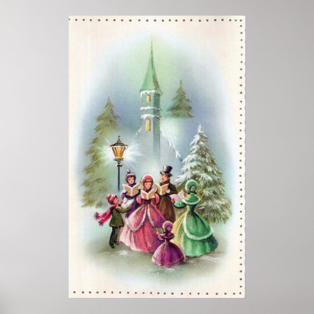 Póster Poster de los villancicos de Navidad vintage (Frente)
