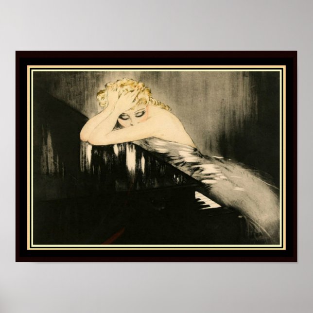 Póster Poster de Louis Icart "Blond at Piano" (Frente)