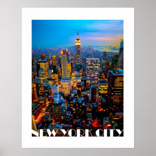 Póster Poster de luces de la ciudad de Nueva York