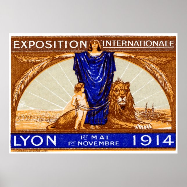 Póster poster de Lyon International Expo 1914 (Frente)
