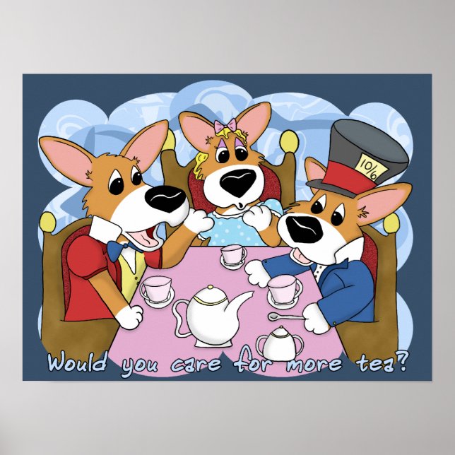 Póster Poster de Mad Corgi Tea Fiesta (Frente)
