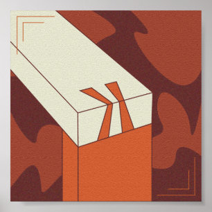 Póster Poster de madera de madera de conjunto Gráfico