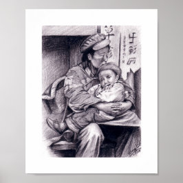 Póster Poster de madre e hijo