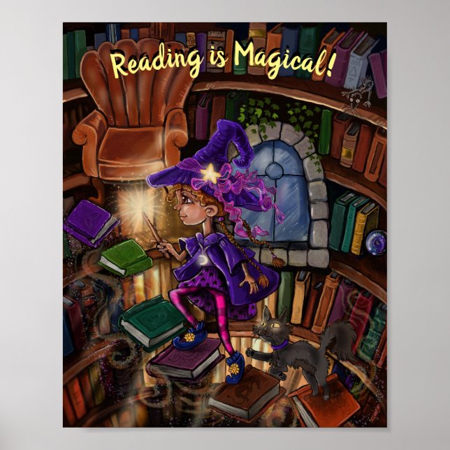 Póster Poster de Magic In Library "Leer es mágico" (Frente)