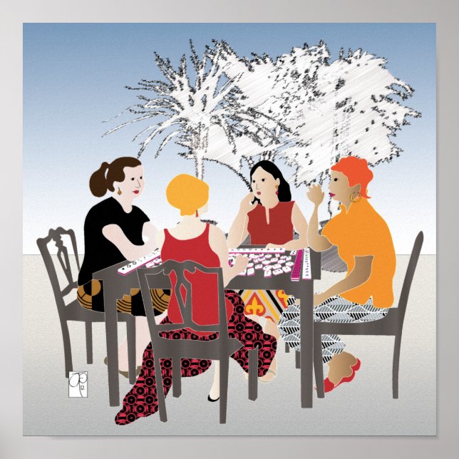 Póster Poster de Mah Jongg Alfresco (Frente)