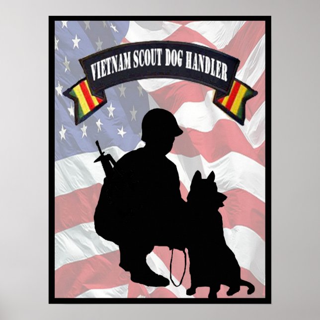 Póster Poster de Manejador de Perro Scout de Vietnam (Frente)