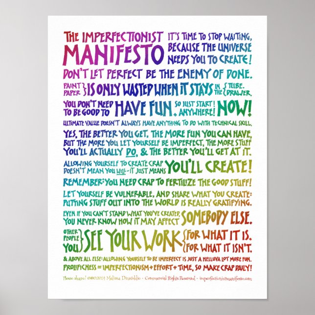 Póster Poster de manifiesto inperfeccionista - Blanco arc (Frente)