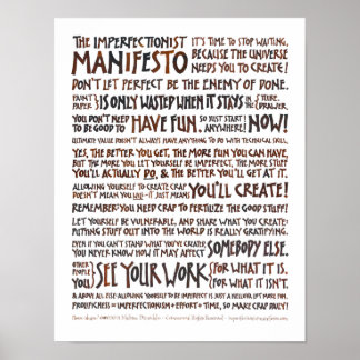Póster Poster de manifiesto inperfeccionista - Tinta de n
