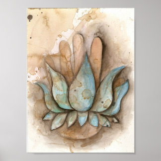 Póster poster de mano curadora de yoga